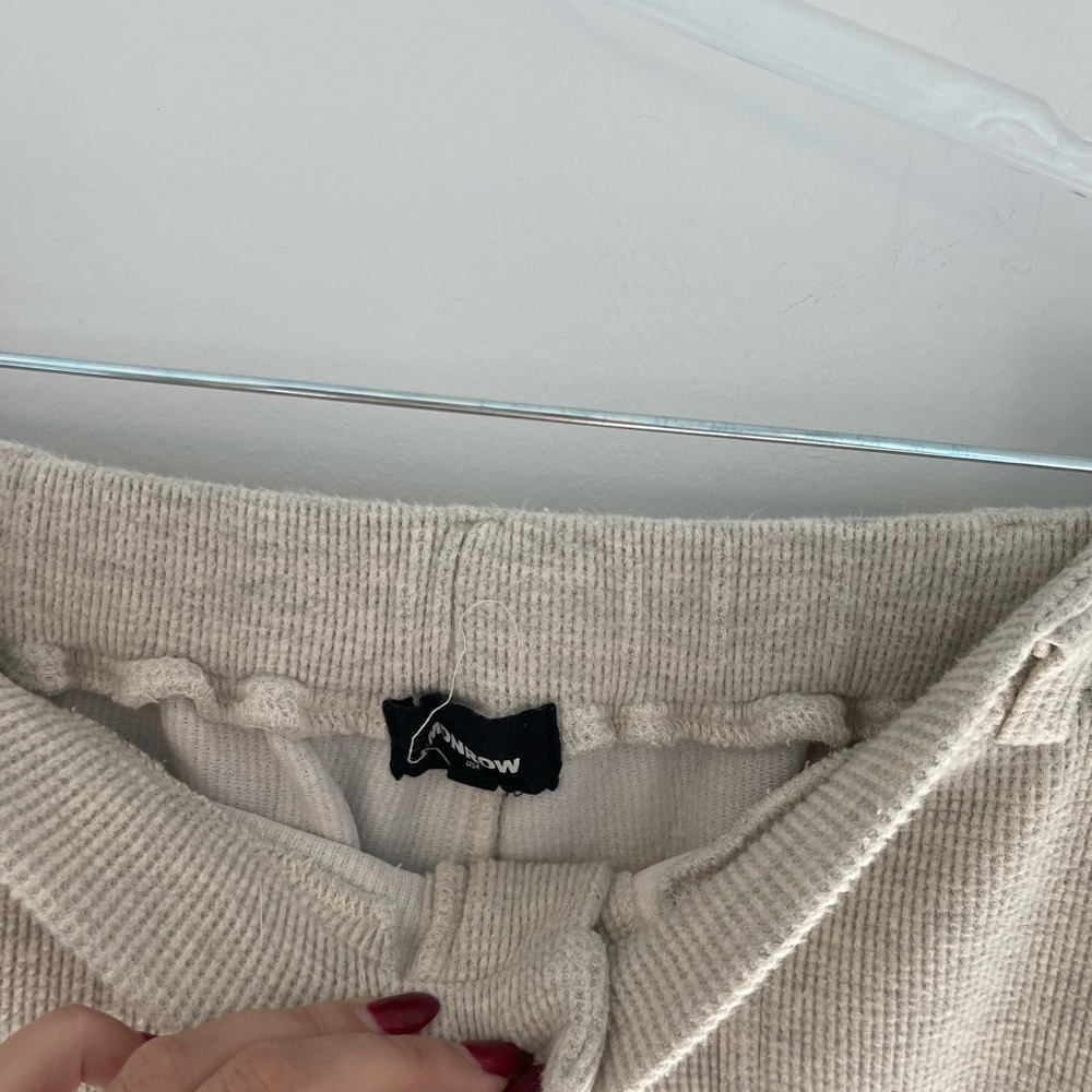 Monrow Beige Ribbed Pants - Picture 3 of 6